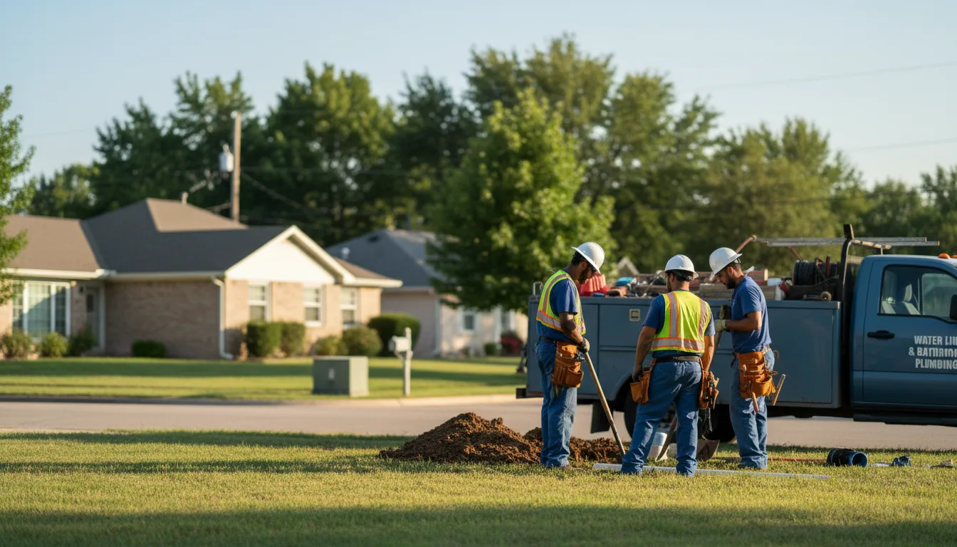Residential water line and bathroom plumbing service in Ledbetter, TX